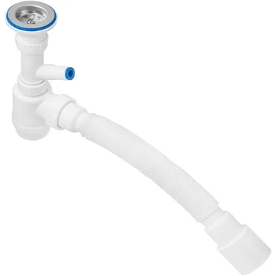 Сифон для раковины MasterProf 2 в 1, 1.1/4"х40 с отводом и без для стиральной машины с гибким соединением 40х40/50 ИС.110631