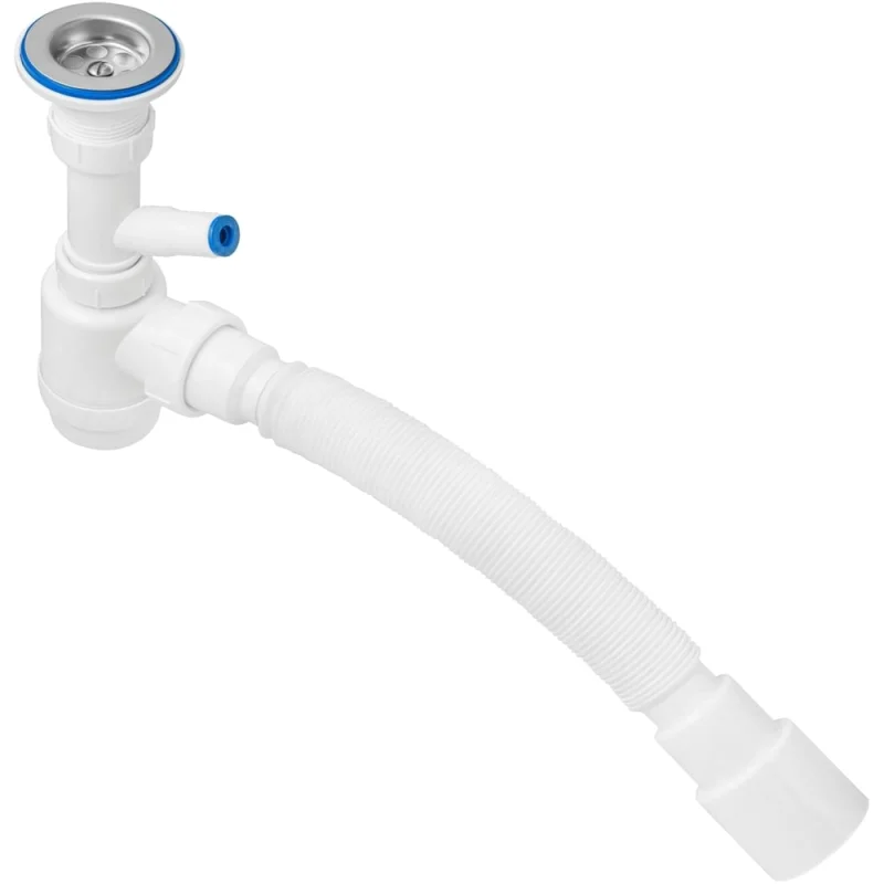 Сифон для раковины MasterProf 2 в 1, 1.1/4"х40 с отводом и без для стиральной машины с гибким соединением 40х40/50 ИС.110631