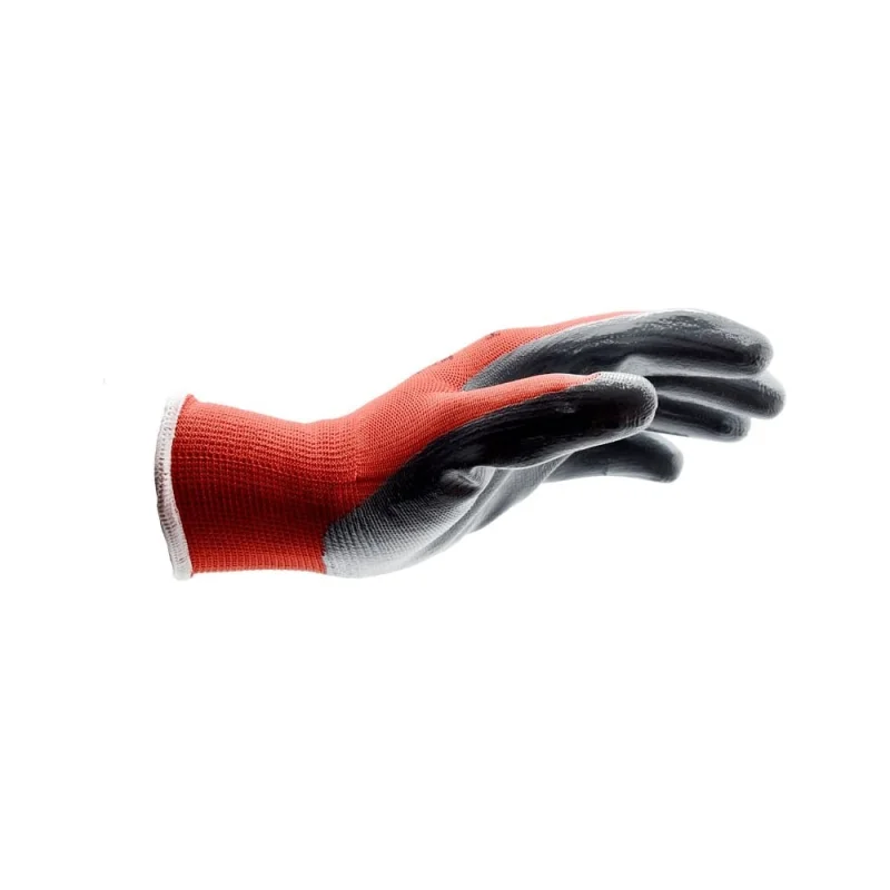 Перчатки защитные из полиэстера с покрытием из нитрила, MTE Red Nitrile, красные с серым, р.8 2899403108
