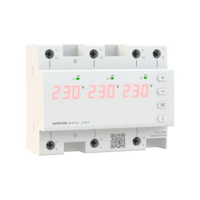 Реле напряжения модульное Welrok D6-40 red 230 В 40 А тип AC с дисплеем