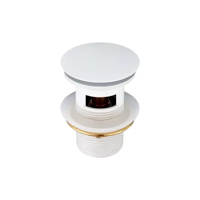 Донный клапан Elghansa 1 1/4", для раковины с переливом, Click-Clack, белый WBT-122-White