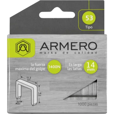 Скобы (1000 шт; 14 мм; тип 53) для степлера ARMERO A312/010
