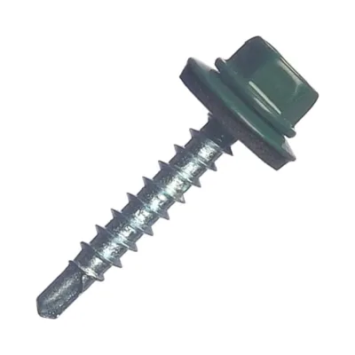 Кровельный саморез МЕТАЛЛСЕРВИС 4,8x29 ral 6005 зелёный мох, по дереву, 1 кг, ведро мс 1250446