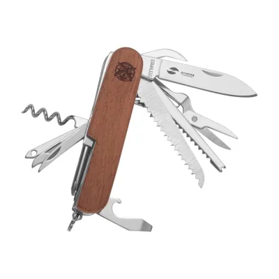 Перочинный нож Stinger 89 мм, 15 функций, материал рукояти: древесина сапеле FK-K5014ALL
