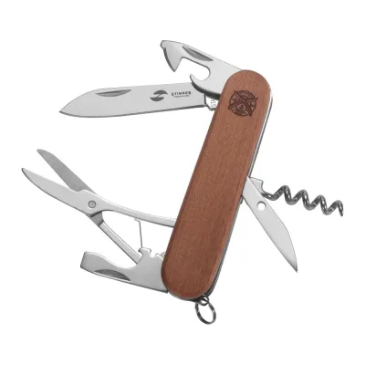 Перочинный нож Stinger 90 мм, 11 функций, материал рукояти: древесина сапеле FK-K5019-6P