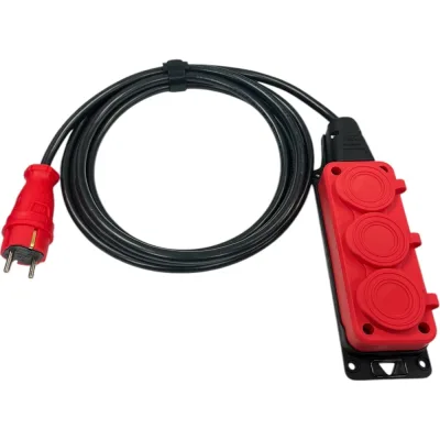 Удлинитель силовой iTOK тип SU, серии iCONNECT COLOR, с заземлением, КГтп-ХЛ, 3x1,5 мм, 3 гнезда, IP54, ГОСТ, цвет красный, 5 м i-CONNECT-COLOR-SU-KG-315-3-54-5-RED