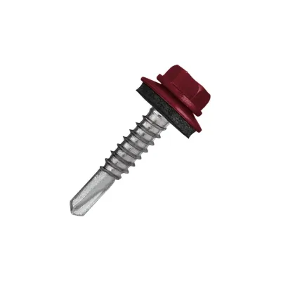 Кровельный саморез Rizzel 5,5x25 RAL 3005, сверло №3, 250 шт. 00000331114