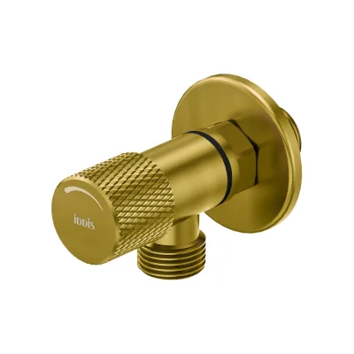Угловой кран IDDIS с отражателем, 1/2; 1/2, кран-букса, латунь, золото 910B0A6C2GDZ