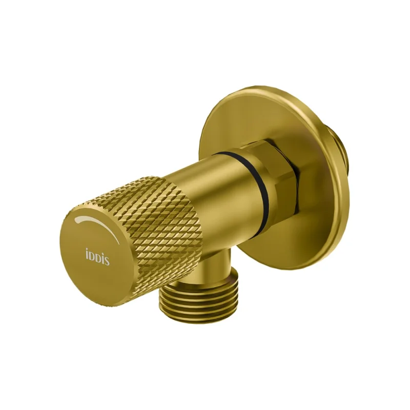 Угловой кран IDDIS с отражателем, 1/2; 1/2, кран-букса, латунь, золото 910B0A6C2GDZ
