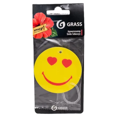 Картонный ароматизатор Grass "Смайл" гибискус ST-0401