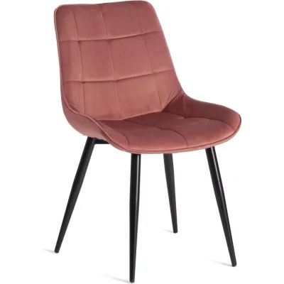 Стул Tetchair комплект 4 шт. abruzzo ( mod. 8060 ) металл/вельвет, 52x63x85 см, коралловый (hlr 44)/черный 19236
