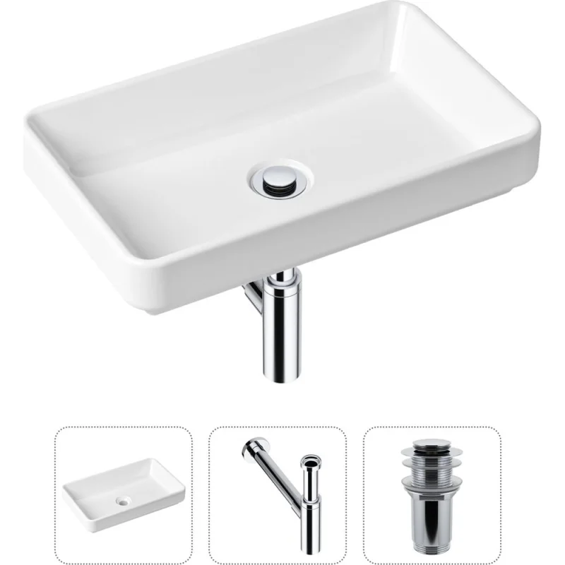 Накладная раковина для ванной Lavinia Boho Bathroom Sink Slim в комплекте 3 в 1 21520143