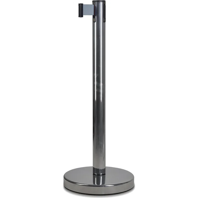 Стойка ограждения RUSBARRIER с лентой 2 м BSLN-326332 CHROME grey