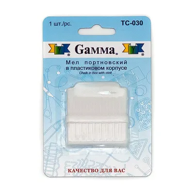 Мел портновский с точилкой Gamma белый TC-030 116763