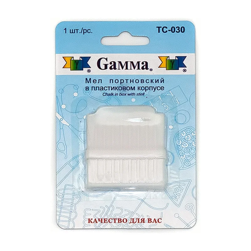 Мел портновский с точилкой Gamma белый TC-030 116763