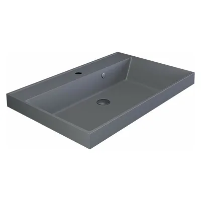 Кварцевая раковина для ванной комнаты Uperwood Classic Quartz 70 см, серая матовая, бетон 291030004