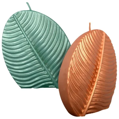 Декоративная свеча МУЛЬТИДОМ Листок, 10x8,5x3 см 2 цвета МС5-121