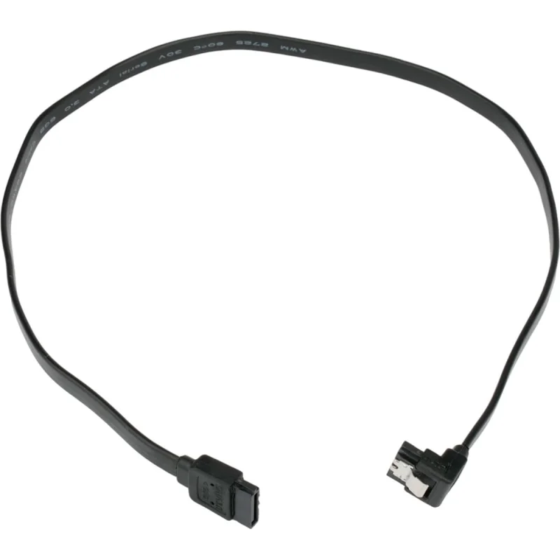 Интерфейсный кабель Cablexpert sata, sata3 7pin/7pin, 50см,мет.защелка,черный,пакет, CC-SATAM-DATA90-BL-50CM