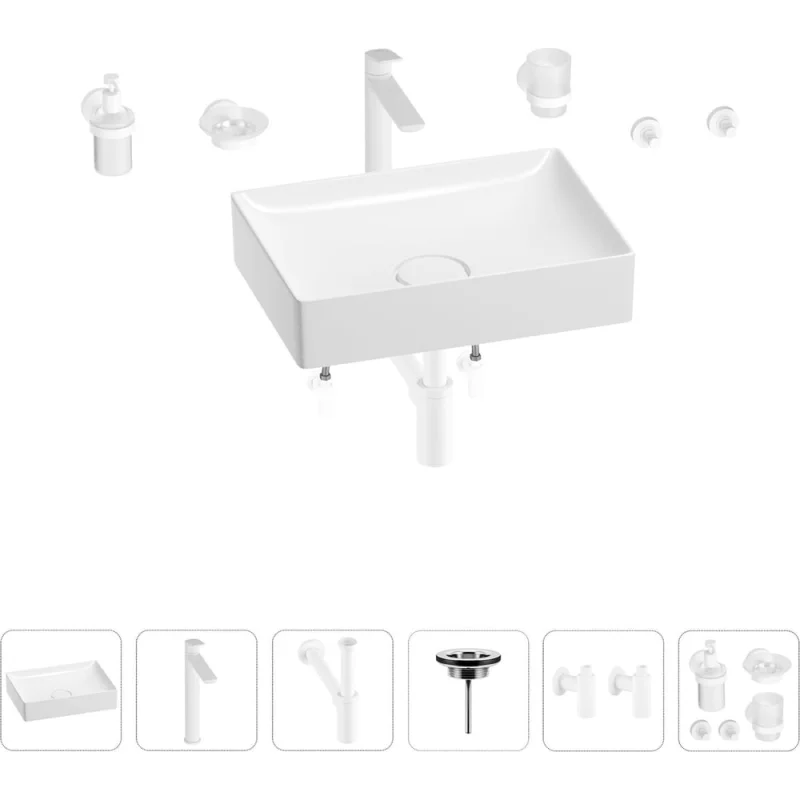 Раковина для ванной Wellsee Pure BY Wellsee в наборе 9 в 1 201006355
