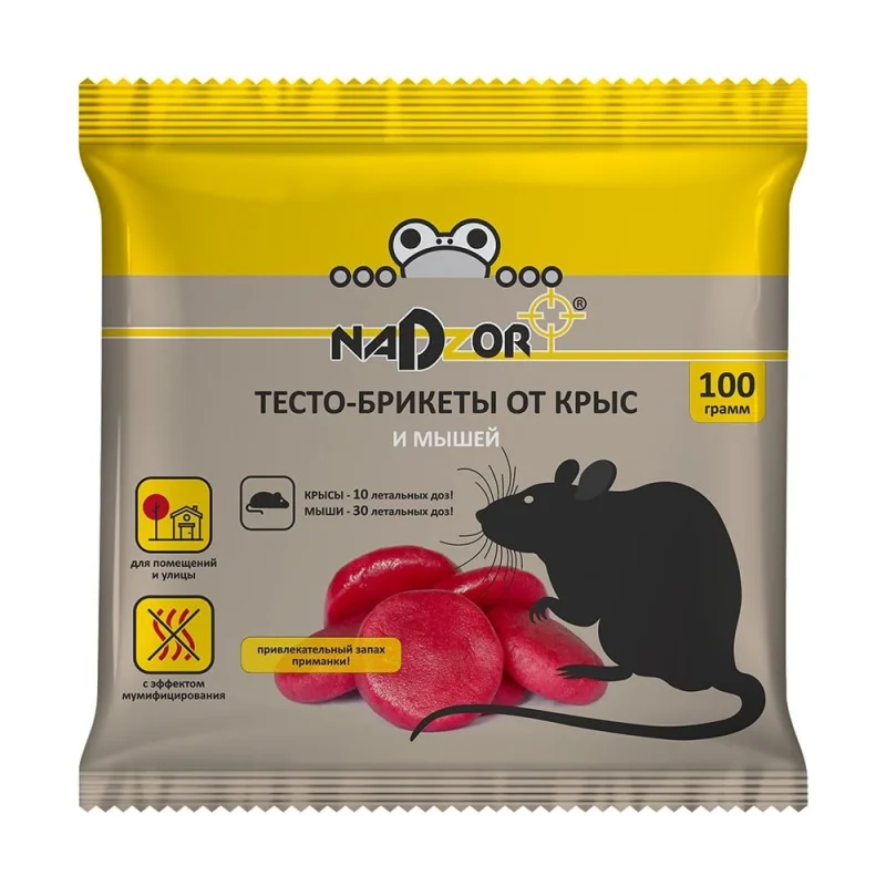 Тесто-брикет от крыс и мышей Nadzor 100 г 127368