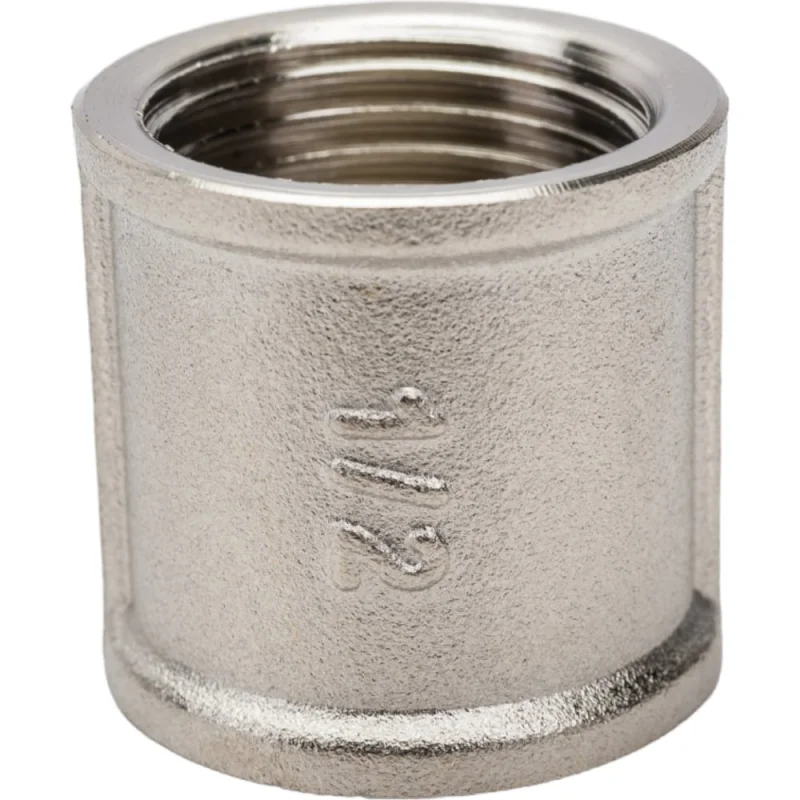 Муфта латунная Ду15 (1/2") Ру16 никелированная, внутренняя резьба STI D270-00416 786