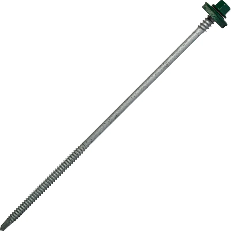 Саморез для сэндвич-панелей HARDWEX ТМ HWX5-P10-6.3/5.5x190 мм, св.№3, RUSPERT, RAL 6005, 50 шт. 5190002407701