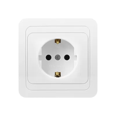 Розетка Smartbuy 1-местная с заземлением 16А белая Марс SBE-02w-16-S1-Z