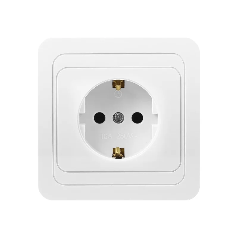 Розетка Smartbuy 1-местная с заземлением 16А белая Марс SBE-02w-16-S1-Z