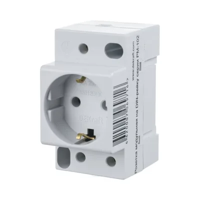 Розетка Dekraft 16А 220В 2P+PEN на DIN-рейку PM-102 серия 18012DEK