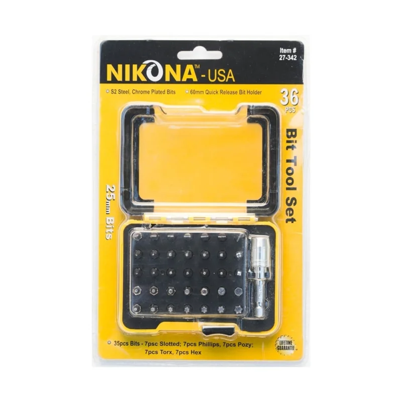 Набор бит в пластиковом ящике (36 предметов; S2) NIKONA 27-342