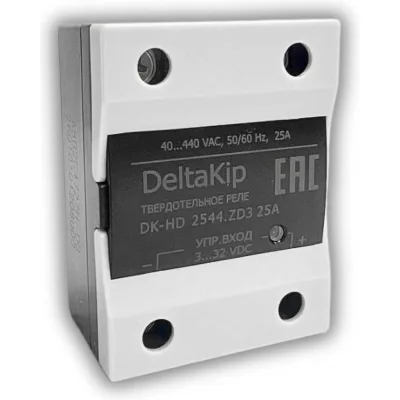 Общепромышленное однофазное твердотельное реле DELTAKIP DK1-2544.ZD3, 25А, 3...32VDC DK-F0000002