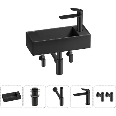 Комплект Wellsee 5 в 1 Lavinia Boho Bathroom Sink накладная/подвесная раковина 43x18 см 20216271R