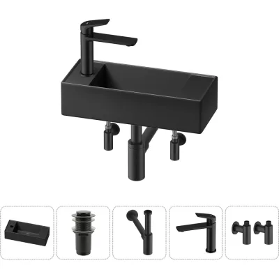 Комплект Wellsee 5 в 1 Lavinia Boho Bathroom Sink накладная/подвесная раковина 43x18 см 20216299R