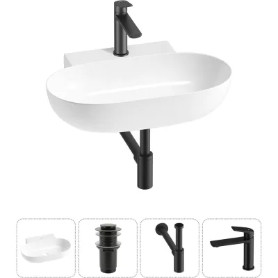 Комплект Wellsee 4 в 1 Lavinia Boho Bathroom Sink накладная/подвесная раковина 58x40 см 20215136R