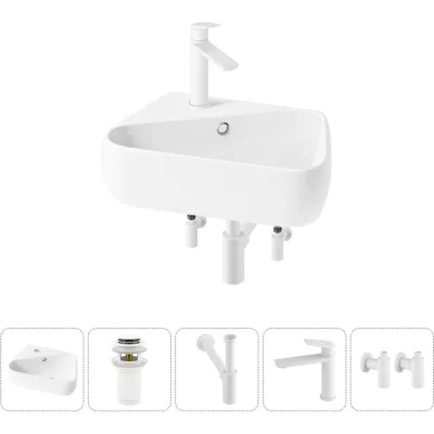 Комплект Wellsee 5 в 1 Lavinia Boho Bathroom Sink накладная/подвесная раковина 44x27 см 20216596R
