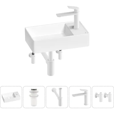 Мини-раковина для ванной комнаты или туалета Wellsee WC Area в наборе 5 в 1 20213625R