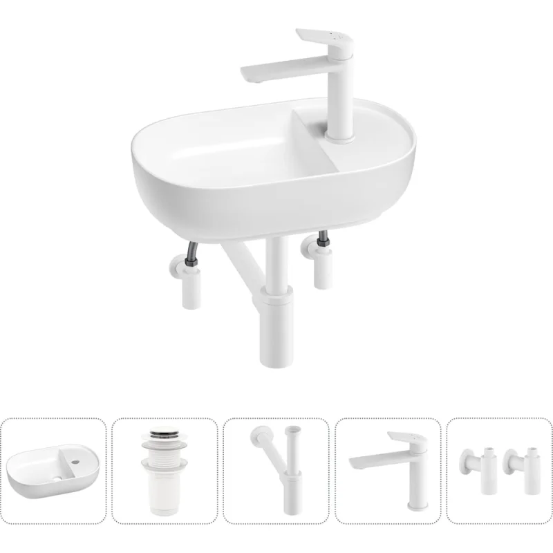 Мини-раковина для ванной комнаты или туалета Wellsee WC Area в наборе 5 в 1 20212108R