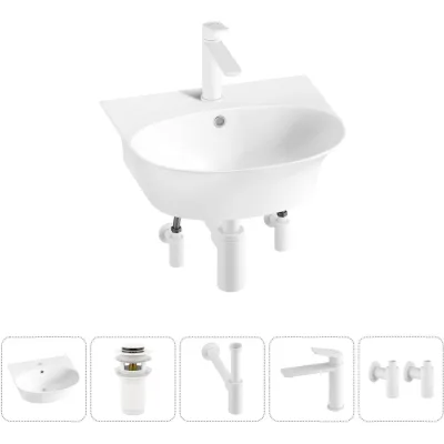 Комплект Wellsee 5 в 1 Lavinia Boho Bathroom Sink накладная/подвесная раковина 46x41 см 20216680R