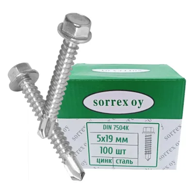 Саморез оцинкованный SORREX DIN 7504K 5x19 (100штук) 7504K-1-055-019 100