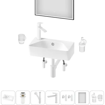 Комплект Wellsee 7 в 1 Lavinia Boho Bathroom Sink накладная/подвесная раковина 40x22 см 20219814R
