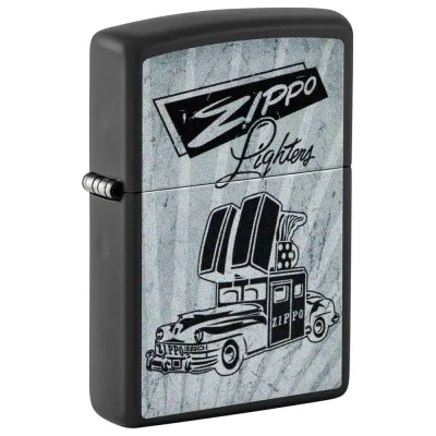 Зажигалка Zippo Car Design с покрытием Black Matte, латунь/сталь, черная, 38x13x57 мм 48572