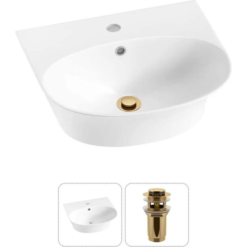 Комплект Wellsee 2 в 1 Lavinia Boho Bathroom Sink накладная/подвесная раковина 46x41 см 20216667R