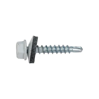 Саморез кровельный МЕТАЛЛСЕРВИС 4,8x70 RAL 9003 сигнальный-белый, по дереву, 30 шт., коробка с окном МС 1271086