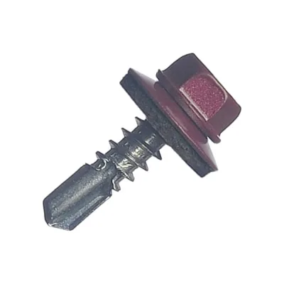 Саморез кровельный МЕТАЛЛСЕРВИС 5,5x19 RAL 3005 винно-красный, по металлу, 60 шт., коробка с окном МС 1271106