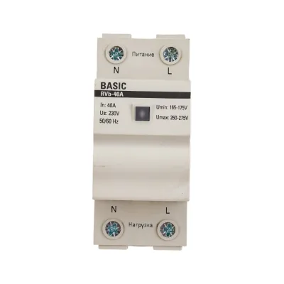 Реле напряжения EKF Basic сквозное подкл. rvb-40a