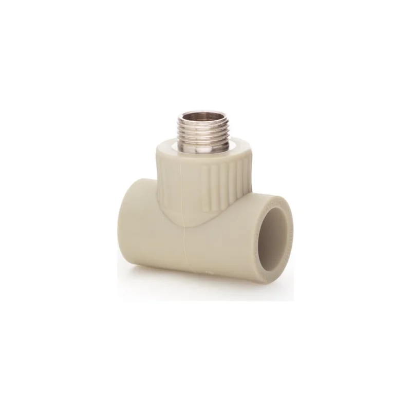 Тройник LAMMIN ppr комбинированный, нр 25x1/2" 75/15 серый Lm31046025015G