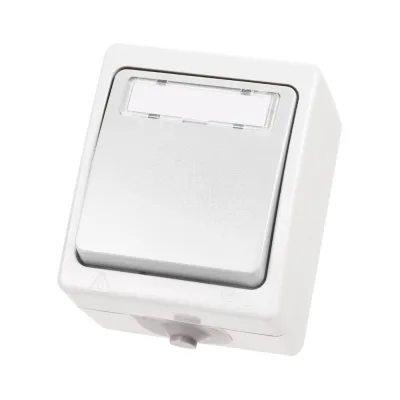 Кнопка звонковая белая с полем для надписи TDM ELECTRIC IP54 6A серия "Вуокса" TDM SQ1803-1006