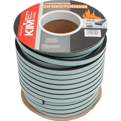 Уплотнитель KIM TEC SD-139N/4-850, 15х8 мм, огнестойкий, черный, 50 м 04-14-62 11592219