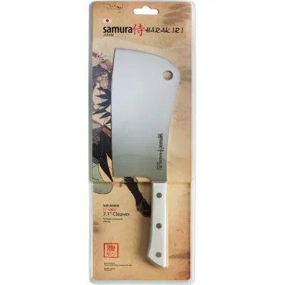 Кухонный топорик Samura HARAKIRI 180 мм, коррозийно-стойкая сталь, ABS пластик SHR-0040W/K