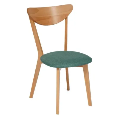 Стул Tetchair 2 шт., мягкое сиденье/цвет сиденья - морская волна maxi (макси), каркас бук, сиденье ткань, натуральный (бук) 11773